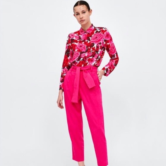 Zara Pants - 🌟 SOLD🌟 ZARA Straight Leg Hot Pink Trouser